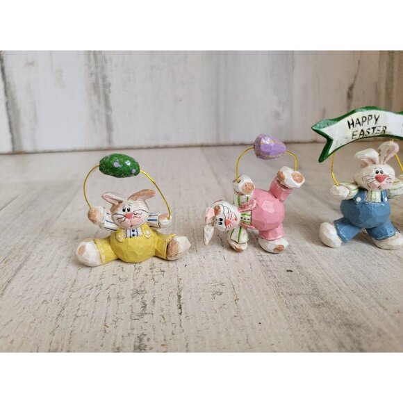 Eddie Walker tumbling Easter bunny egg happy spring figure set decor - Picture 2 of 9